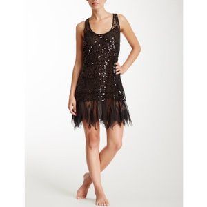 Free People Sequin Black Slip Dress NEW W/ TAGS Medium